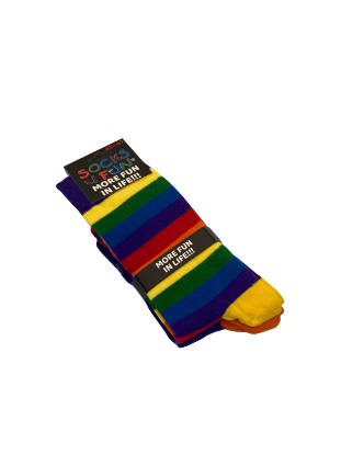 Bild von Socken - Socks 4 Fun - More Fun In Life!!! -  mit Regenbogenfarben und Herzmotiv