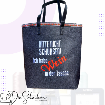 Picture of Filztasche "Nicht Schubsen"